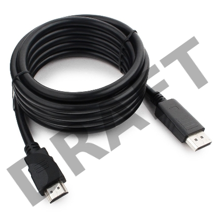 Кабель DisplayPort-HDMI Gembird/Cablexpert  3м, 20M/19M, черный, экран, пакет(CC-DP-HDMI-3M)
