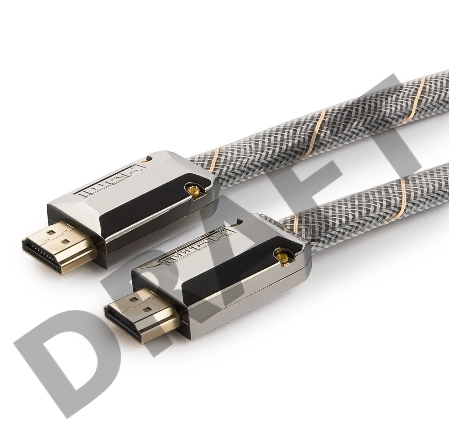 Кабель HDMI Cablexpert, серия Platinum, 3 м, v2.0, M/M, плоский, позол.разъемы, металлический корпус, нейлоновая оплетка, блистер