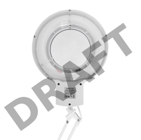 Лупа на струбцине REXANT, круглая, 5D, с подсветкой, белая