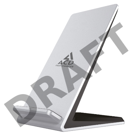 Зарядное устройство (ACD-W102S-F1S) 10Вт, беспроводная Qi, 2-катушки с QC, 5В/2А ~ 9В/1,8А RTL
