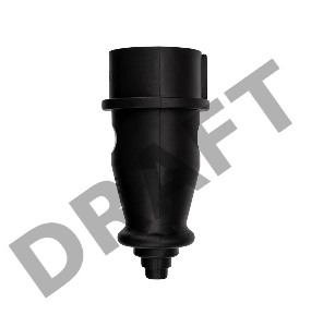 Вилка переносная влагозащищенная 3Р+РЕ, 32 А, IP44 каучук, черная REXANT