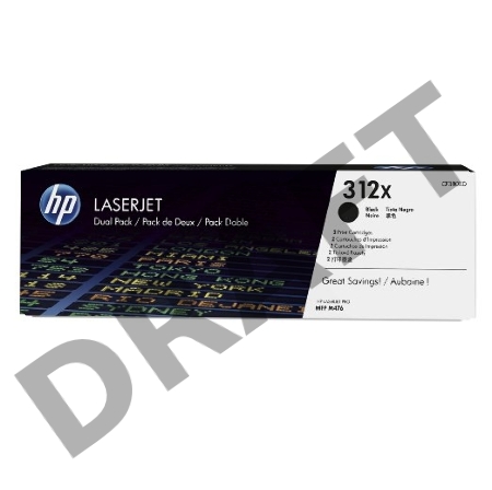 Тонер-картридж двойная упаковка Hewlett-Packard HP 312A CF380XD черный для LaserJet Pro M476dn, M476dw, M476nw 4400 стр.