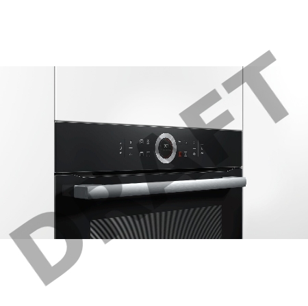 Встраиваемая электрическая духовка BOSCH  59.5x59.5x54.8 см, 71л, дисплей, 10 режимов, EcoClean, телескоп. на 1 уровне, 3 стекла, черный