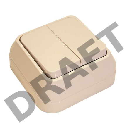 Выключатель 2-кл. ОП 10А IP20 крем Makel 45203