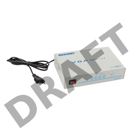 Делитель гнездо VGA на 4 гнезда VGA, 150 МГц, металл  REXANT