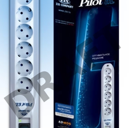 Сетевой фильтр Pilot GL 7м (6 розеток) белый (коробка)