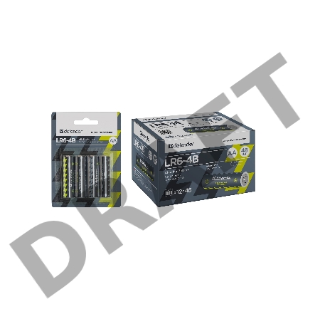 Батарейка DEFENDER BATTERY ALKALINE AA 1.5V/LR6-4B 4PCS 56012