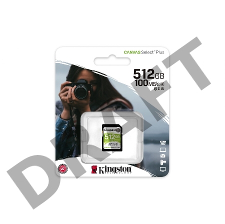 Флеш карта SDXC 512Gb Class10 Kingston SDS2/512GB Canvas Select Plus w/o adapter