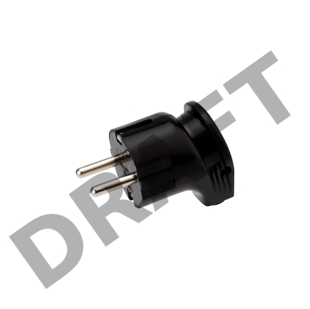 Вилка Евро угловая с з/к 16А черная REXANT