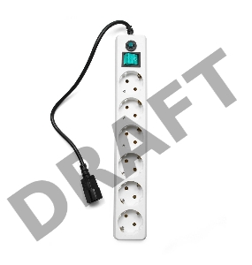 Сетевой фильтр Гарнизон ЕНW-0 0,5 м 6 розеток белый для UPS 