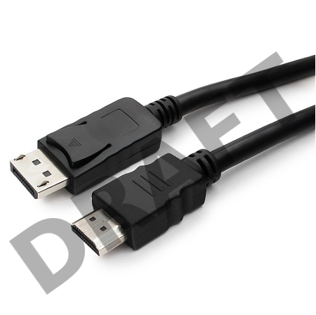 Кабель Cablexpert  DisplayPort->HDMI, 10м, 20M/19M, черный, экран, пакет 