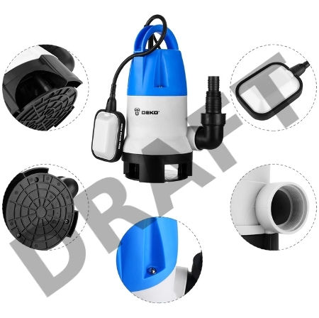 Насос садовый дренажный Deko DWP-900P 900Вт 14000л/час (076-0516)