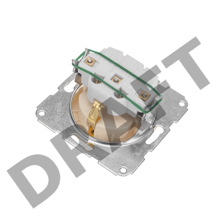 DEA Розетка 1-ая с/з с крышкой с/у 16А мех. Беж KRANZ  