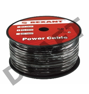 Кабель питания силовой REXANT 1х10 мм², черный, ø7,5 мм, бухта 50 м