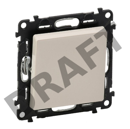 Механизм выключателя 1-кл. СП Valena Life 10А IP20 250В 10АХ с лицевой панелью; безвинтовые зажимы сл. кость Leg 752501