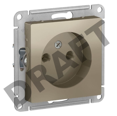 Механизм розетки 1-м СП ATLAS DESIGN без заземл. 16А шампань SchE ATN000541