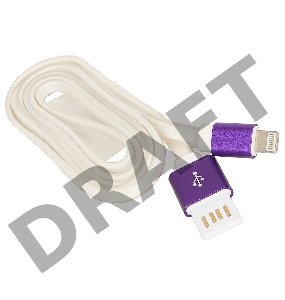 Кабель Gembird  USB 2.0 Cablexpert CC-ApUSBp1m, AM/Lightning 8P, 1м, силиконовый шнур, разъемы фиолетовый металлик, пакет