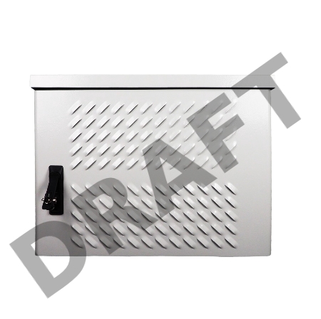 Шкаф уличный всепогодный настен. 9U (600х300), передняя дверь вент. (ШТВ-Н-9.6.3-4ААА)