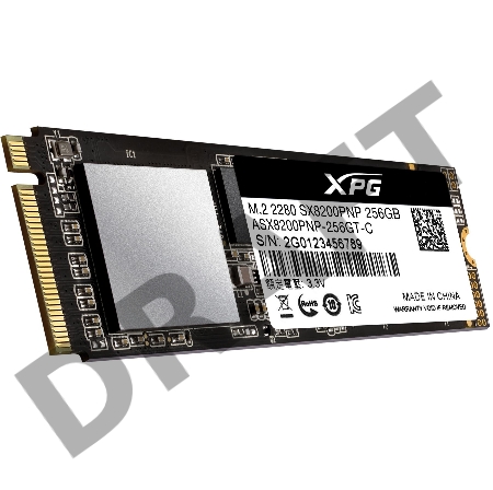 Твердотельный диск 256GB ADATA XPG SX8200 Pro, M.2 2280, PCI-E 3x4, [R/W - 3350/1150 MB/s] 3D-NAND TLC
