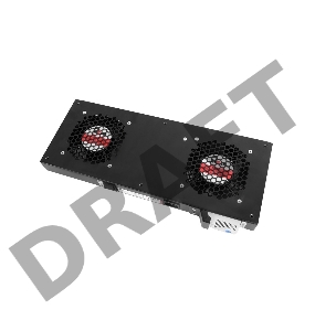 Модуль вентиляторный ЦМО, 2 вентилятора с терморегулятором, чёрный R-FAN-2T-9005