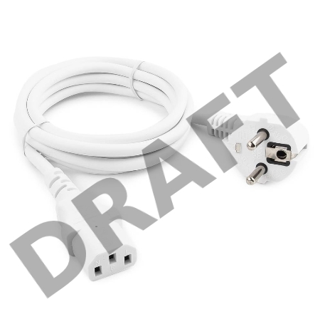 Кабель питания Gembird 1.8м, VDE(0.75мм), белый, с зазем., пакет PC-186W-VDE