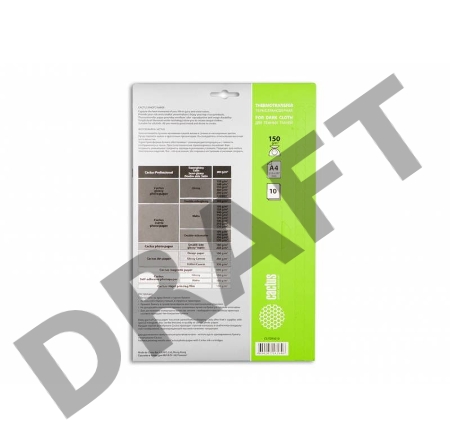 Термотрансфер Cactus CS-TD15010 A4/150г/м2/10л. для струйной печати для светлых тканей