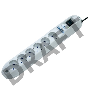 Сетевой фильтр Pilot GL 6 розеток (5 евро + 1 без заземления) 10 м Surge protector Pilot GL 6 outlets (5 euro + 1 without ground) 10A / 2.2kVt, 10m