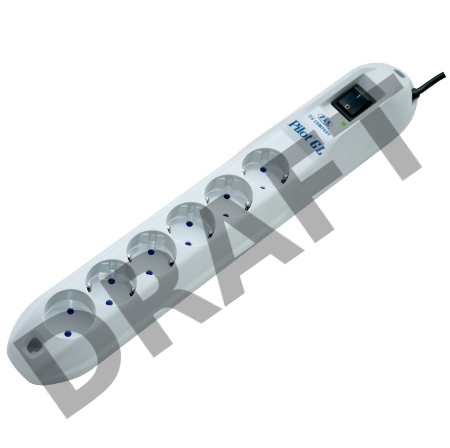 Сетевой фильтр Pilot GL 6 розеток (5 евро + 1 без заземления) 10 м Surge protector Pilot GL 6 outlets (5 euro + 1 without ground) 10A / 2.2kVt, 10m
