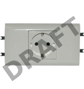 Механизм розетки 1-м СП Mosaic New 2мод. для кабель-канала DLP с защ. крышкой с заземл. бел. Leg 077431