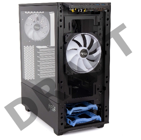 Корпус Hiper CC BG черный без БП ATX 2x120mm 1x140mm 2xUSB3.0 audio bott PSU