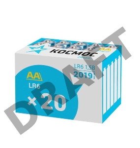 Элемент питания алкалиновый LR LR6 (уп.20шт) Космос KOCLR620BOX