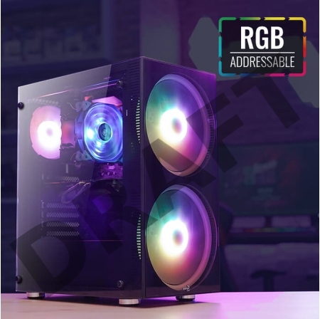 Корпус Aerocool Python (3xUSB, 2xAudio, 0.5 мм,2x200 мм FAN, прозрачная стенка-закаленное стекло, ATX, без БП)