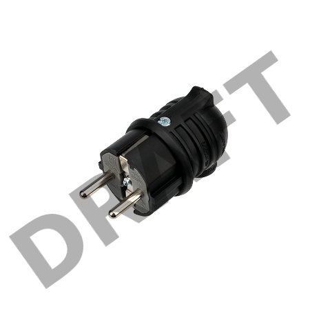 Вилка угловая влагозащищенная, с/з, 16 А, IP44 каучук REXANT