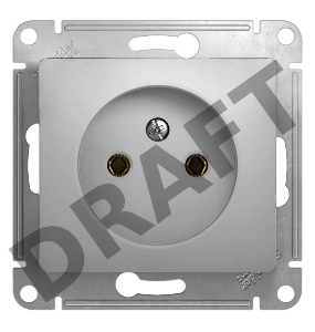 Механизм розетки 1-м СП Glossa 16А IP20 без заземл. алюм. SchE GSL000341