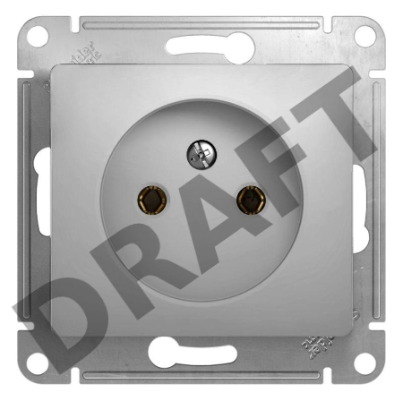 Механизм розетки 1-м СП Glossa 16А IP20 без заземл. алюм. SchE GSL000341