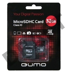 Флэш карта MicroSDHC 32Gb QUMO QM32MICSDHC10 {MicroSDHC Class 10, SD adapter}