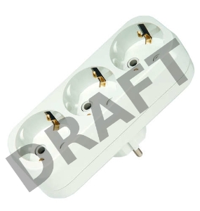 MAKEL 10033 Тройник 3 гнезда 16 А c заземлением линейный