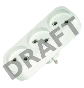 MAKEL 10032 Тройник 3 гнезда 10 А , без заземления линейный