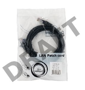 Патч-корд UTP Cablexpert PP12-1.5M/BK кат.5e, 1.5м, литой, многожильный (чёрный)