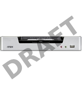 Переключатель, электрон., KVM+Audio+USB 2.0,  1 user USB+2xDVI =)  2 cpu USB+4xDVI, со шнурами USB/DVI Dual Link 2х1.8м.+DVI Dual Link 2х1.8м., 2560x1600, настол., исп.спец.шнуры, без OSD, некаскад, 2-PORT USB 2.0 DVI DUAL VIEW KVMP SWITCH