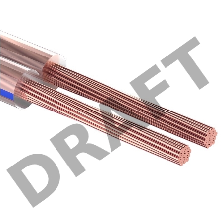 Кабель акустический REXANT 2х1,00 мм², прозрачный BLUELINE, мини-бухта 5 м