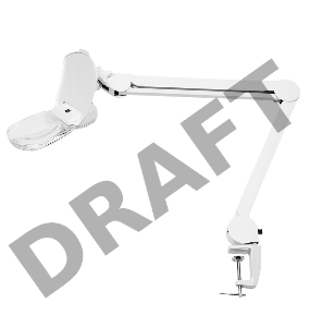 Лупа на струбцине REXANT, квадратная 3D+20D, с подсветкой 6 LED, серия EXPERT, белая