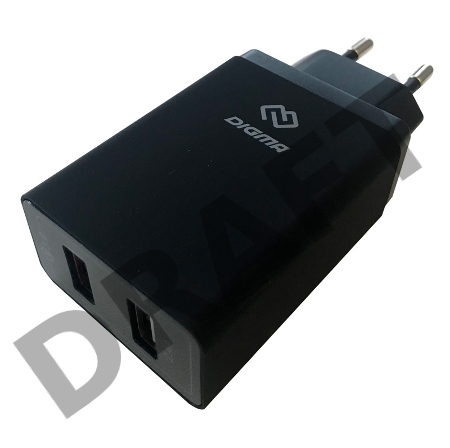 Сетевое зар./устр. Digma DGWC-2U-QC3.0-BK 5.4A универсальное черный