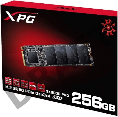 Накопитель SSD Adata 256Gb M.2 ASX6000PNP-256GT-C PCI-E x4 XPG SX6000 Pro 2280