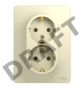Розетка 2-м СП Glossa с заземл. в сборе беж. SchE GSL000224
