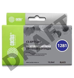 Картридж струйный Cactus CS-EPT1281 черный для Epson Stylus S22/SX125/SX420/SX425 (10ml)