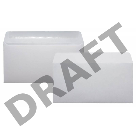 Конверт 206 C65 110x220мм белый клеевой слой 80г/м2 (pack:1000pcs)