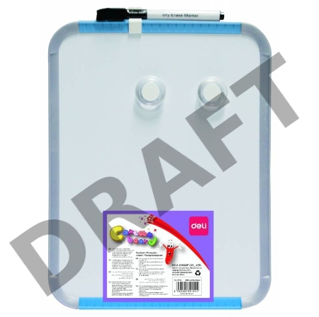 Демонстрационная доска Deli E39154 магнитно-маркерная лак 21x28см белый 2 магнита/маркер