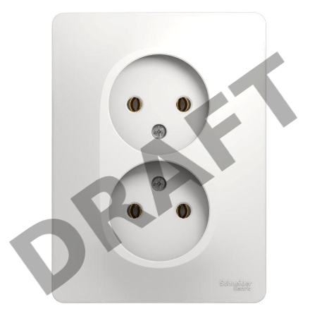 Розетка 2-м СП Glossa 16А IP20 без заземл. бел. SchE GSL000120