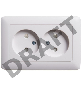 Розетка 2-м СП Хит 16А защ. шторки без заземл. бел. SchE RS16-230-B